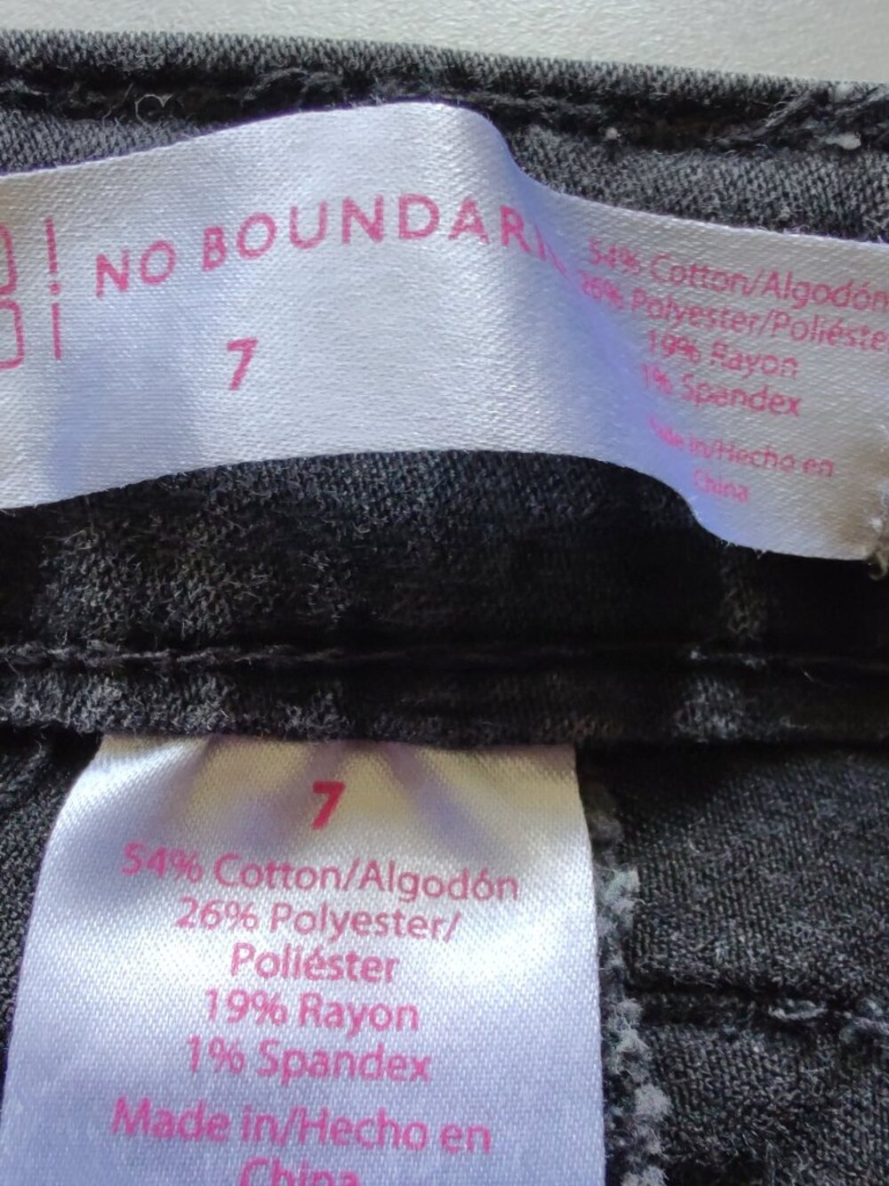 No Boundaries women or girl's black jaggings/pants size 7 low rise - Picture 11 of 11